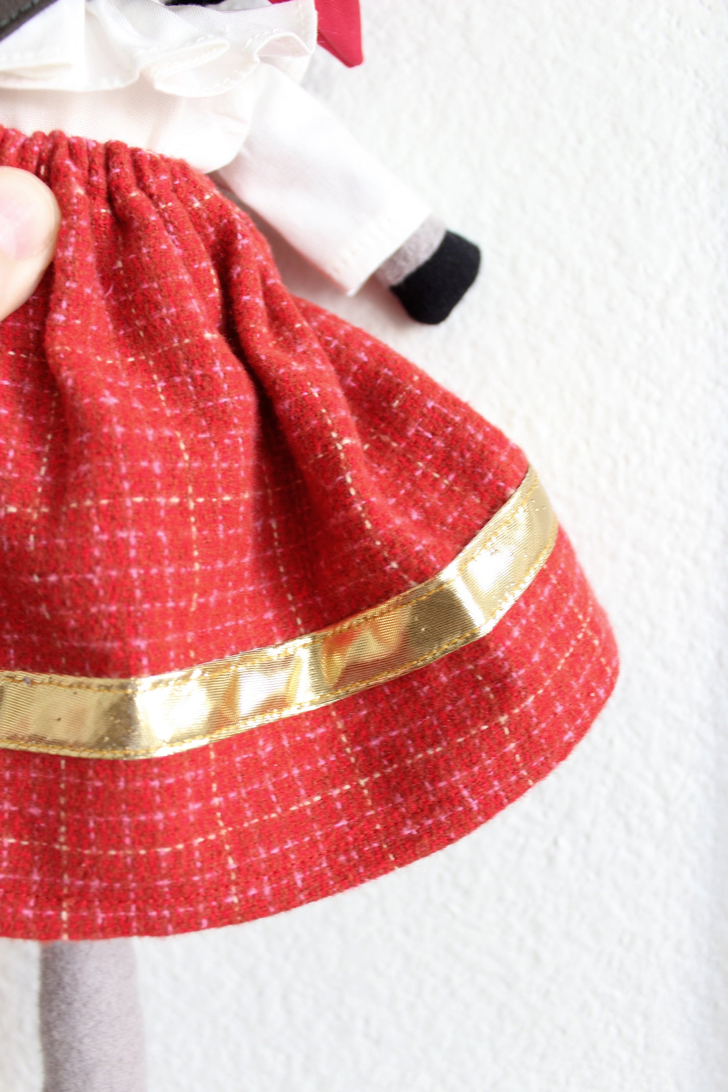 Festive Flannel Skirt with Gold Trim
