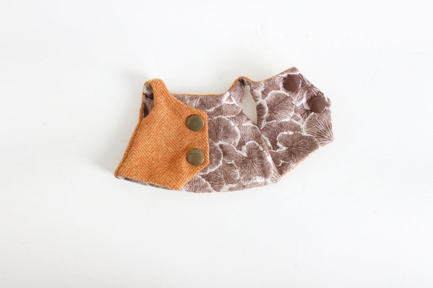 Pumpkin Flannel / Metallic Mushroom Reversible Vest