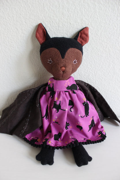 Black Cat Pompom Dress