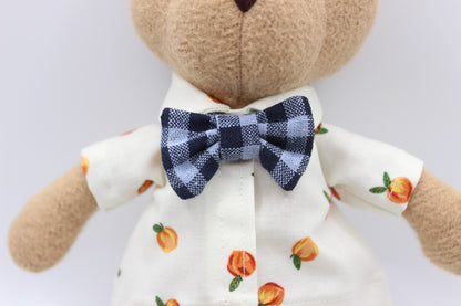 Blueberry Gingham Bowtie (Long Band)
