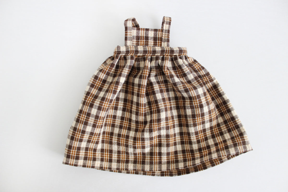 Brown Plaid Apron Dress