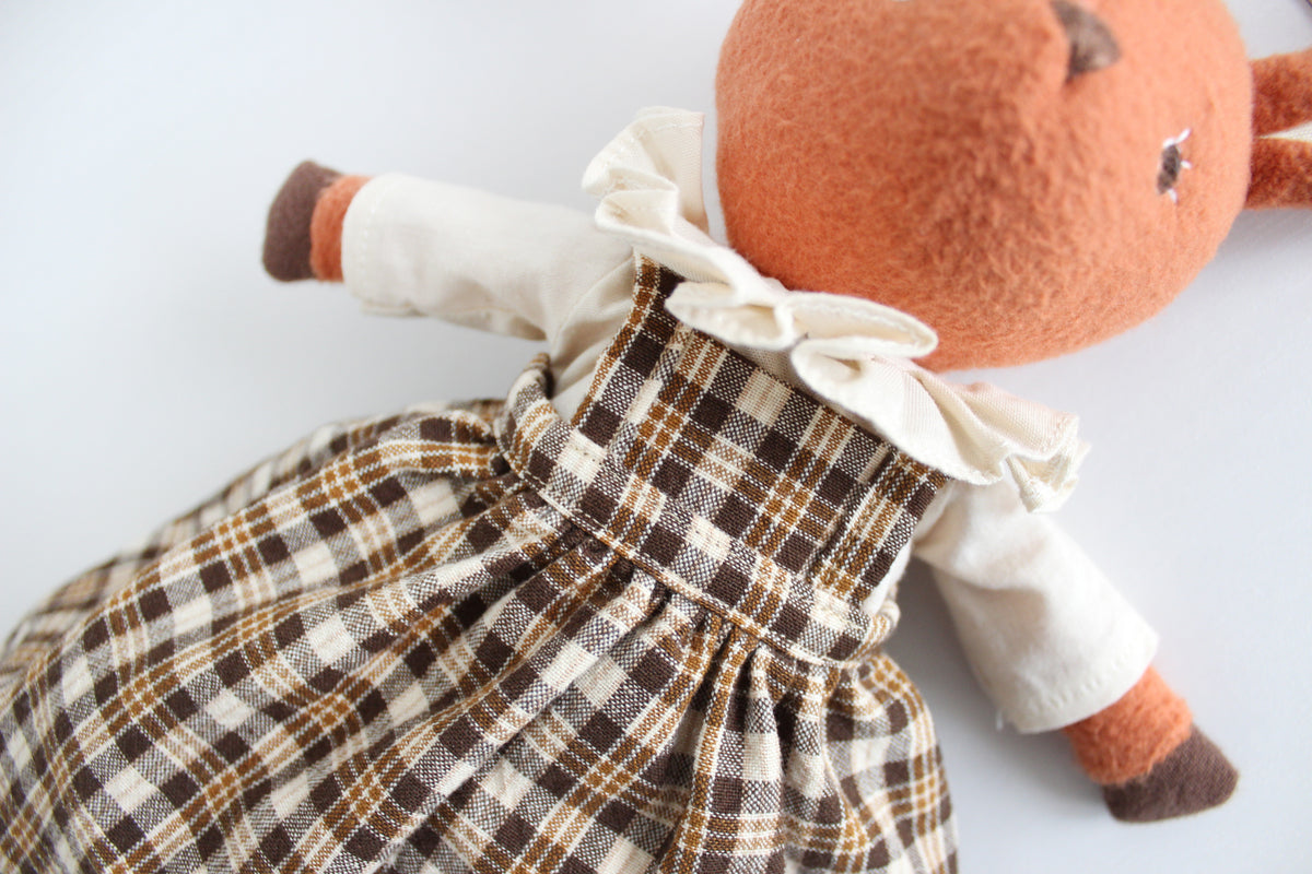 Brown Plaid Apron Dress