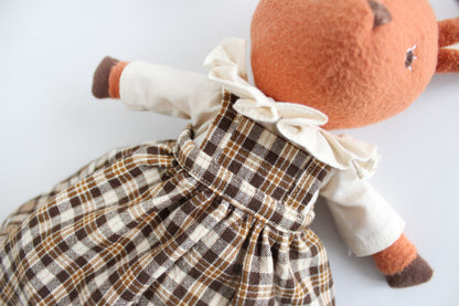Brown Plaid Apron Dress