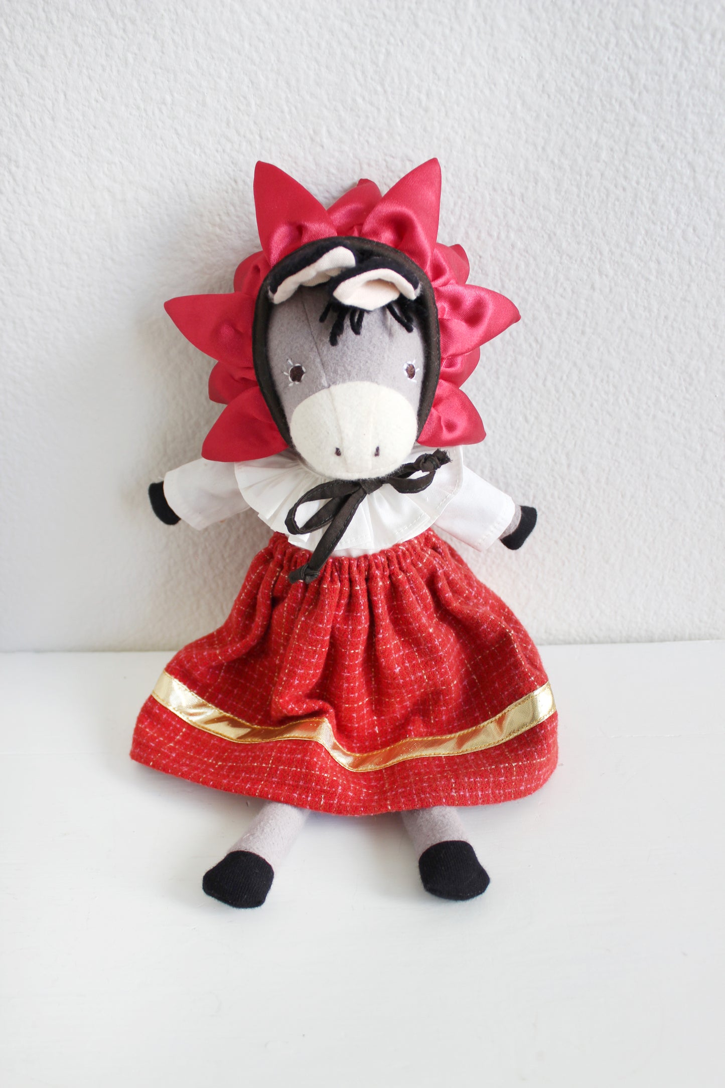 Festive Flannel Skirt with Gold Trim