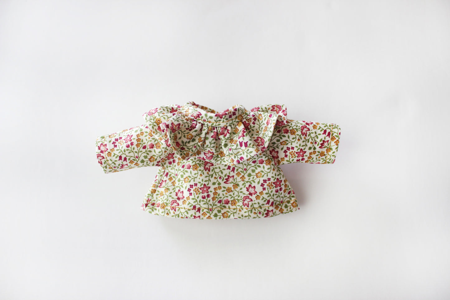 Ruffle Collar Purple Berry and Flower Shirt
