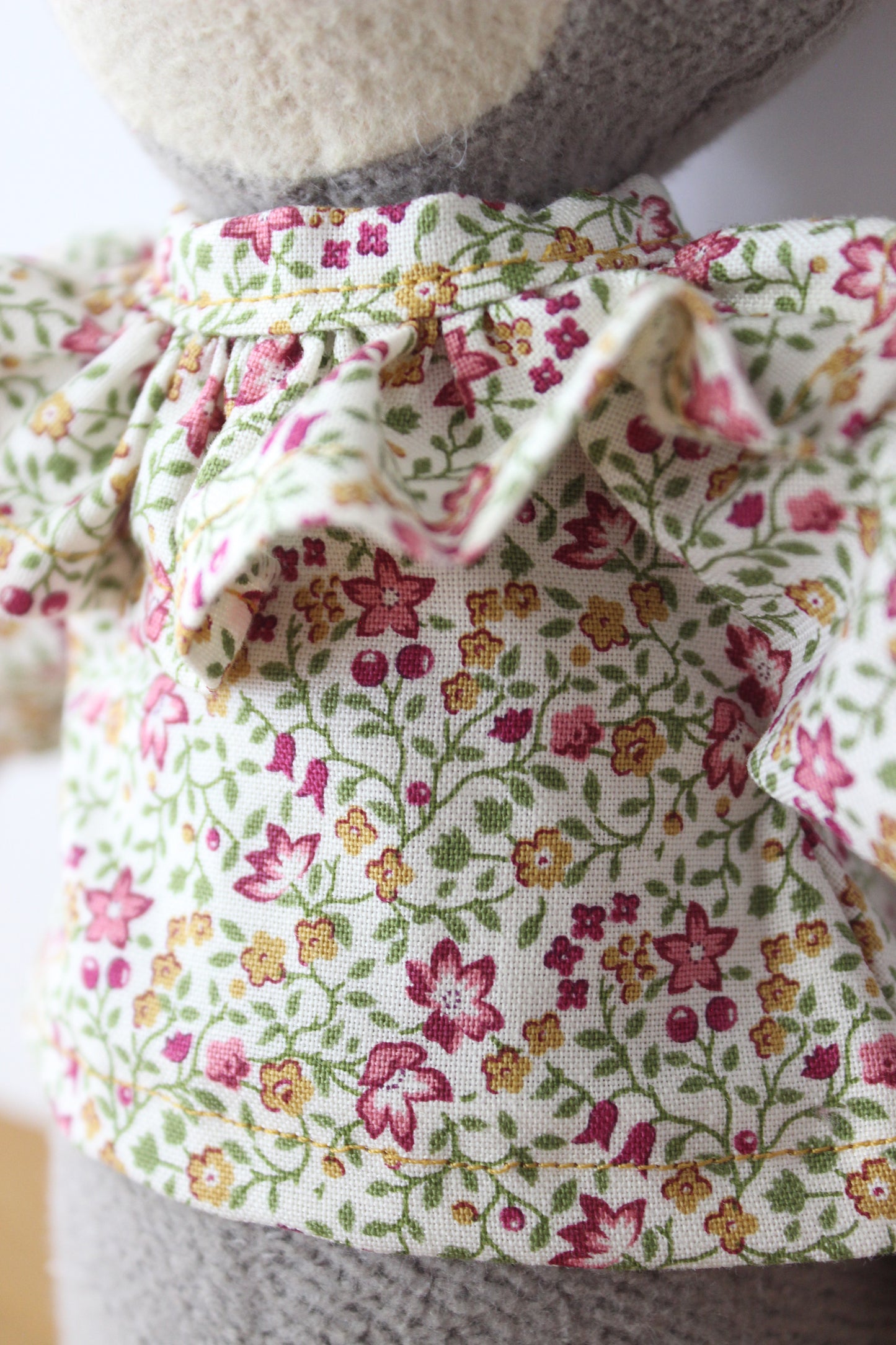 Ruffle Collar Purple Berry and Flower Shirt