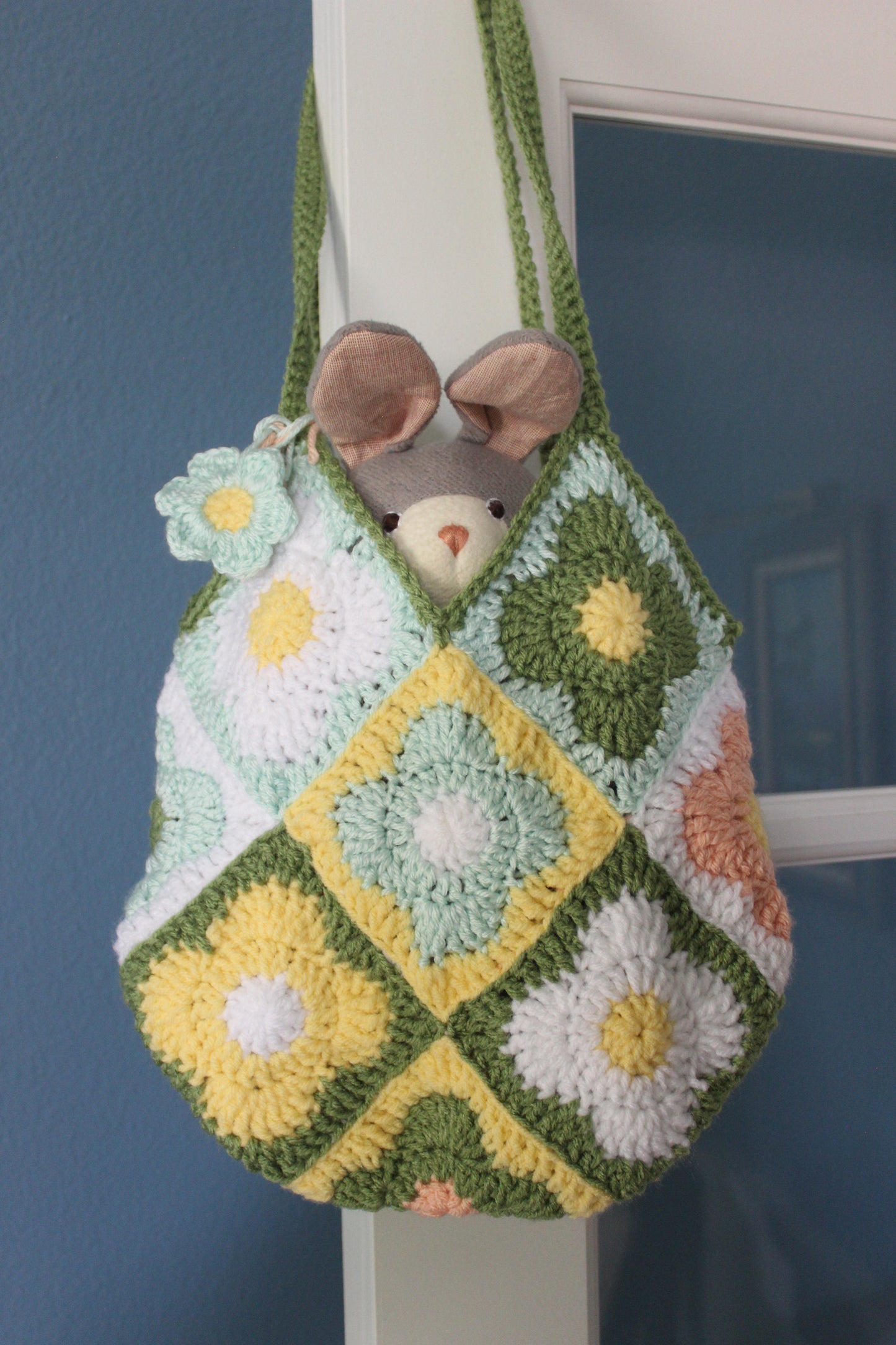 Fresh Floral Crocheted Bag