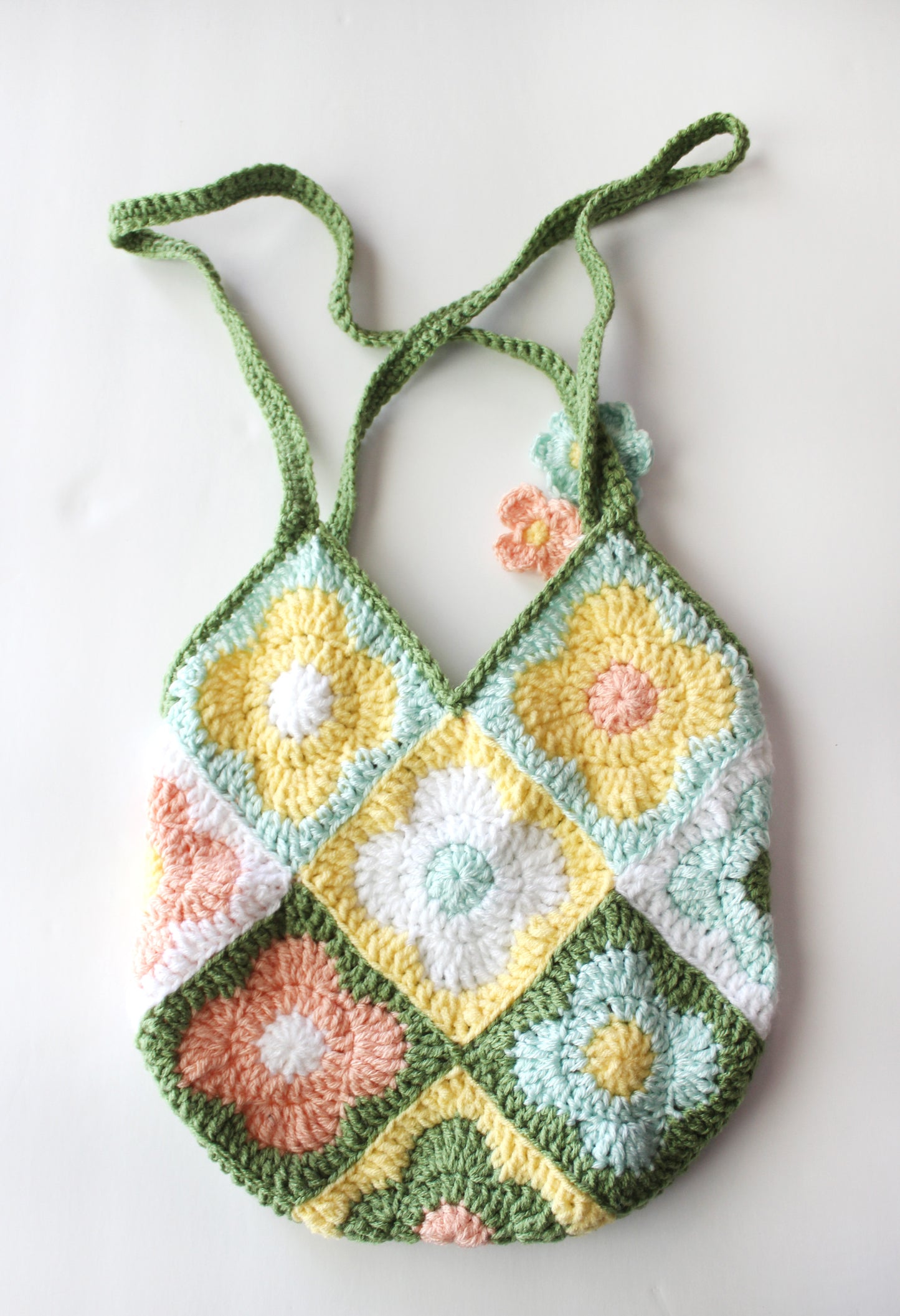 Fresh Floral Crocheted Bag