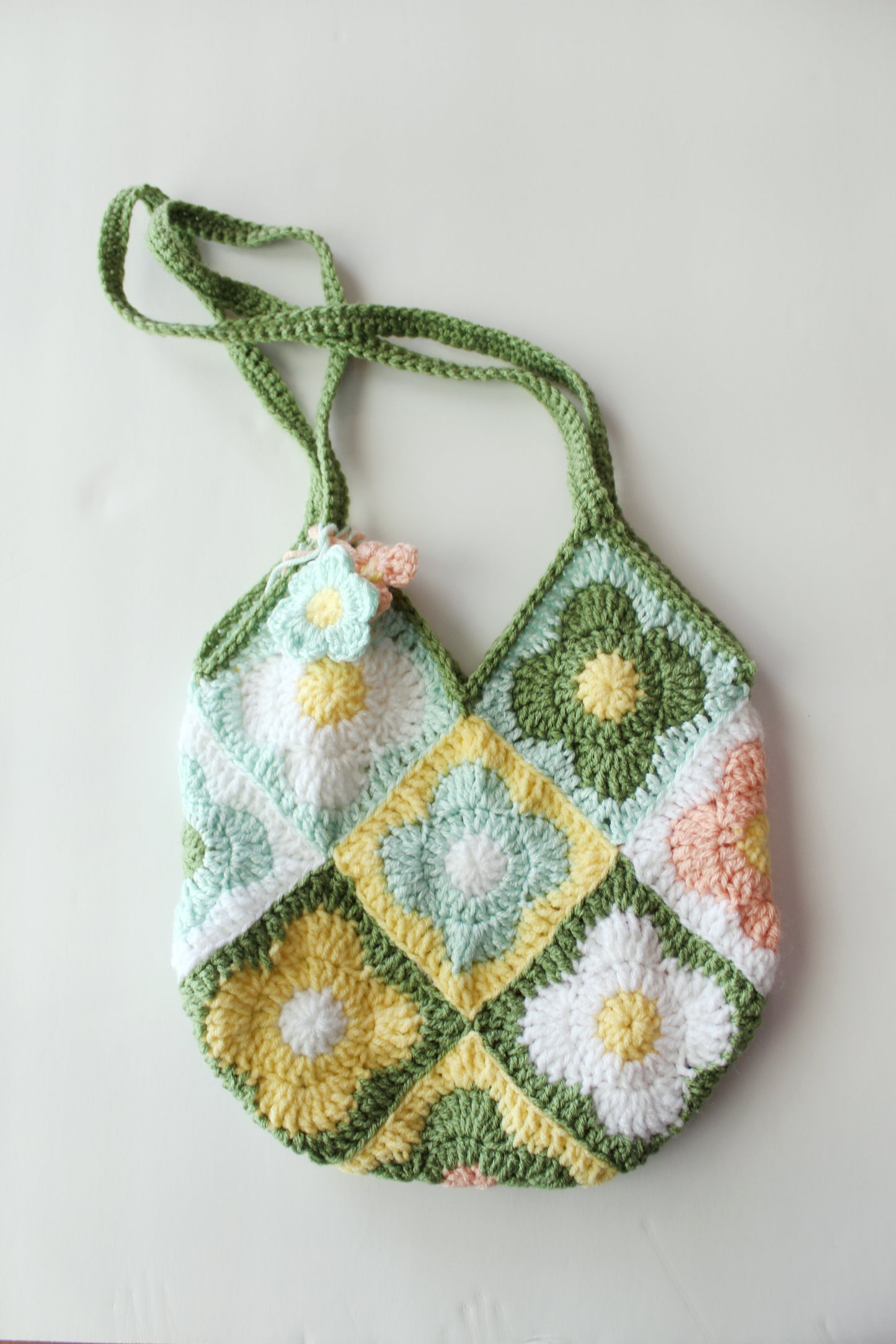 Fresh Floral Crocheted Bag
