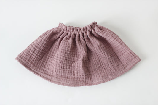 Double-Layer Muslin Purple Skirt
