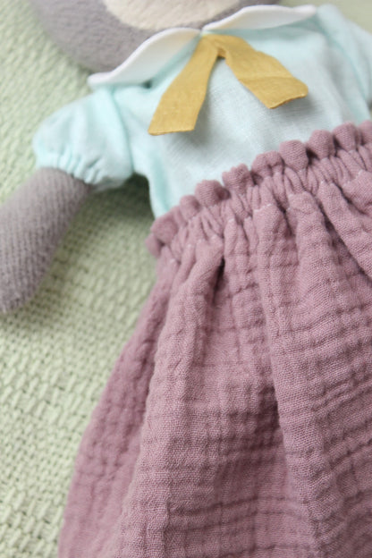 Double-Layer Muslin Purple Skirt