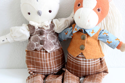 Pumpkin Flannel / Metallic Mushroom Reversible Vest