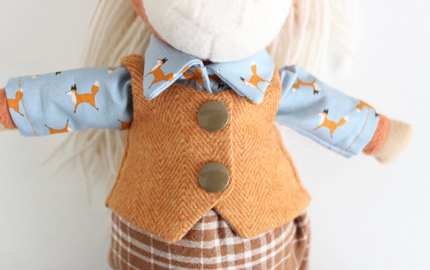 Pumpkin Flannel / Metallic Mushroom Reversible Vest