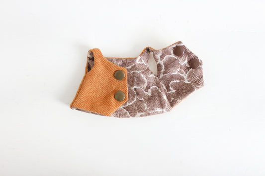 Pumpkin Flannel / Metallic Mushroom Reversible Vest