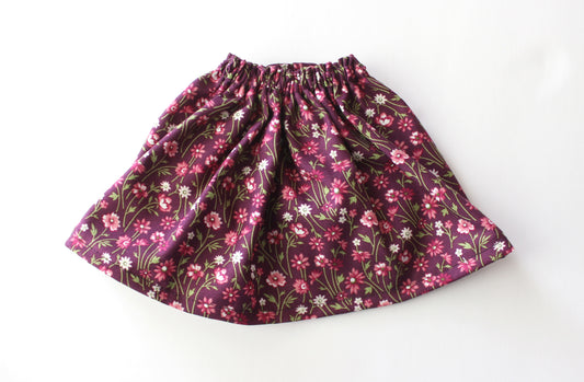 Purple Floral Skirt