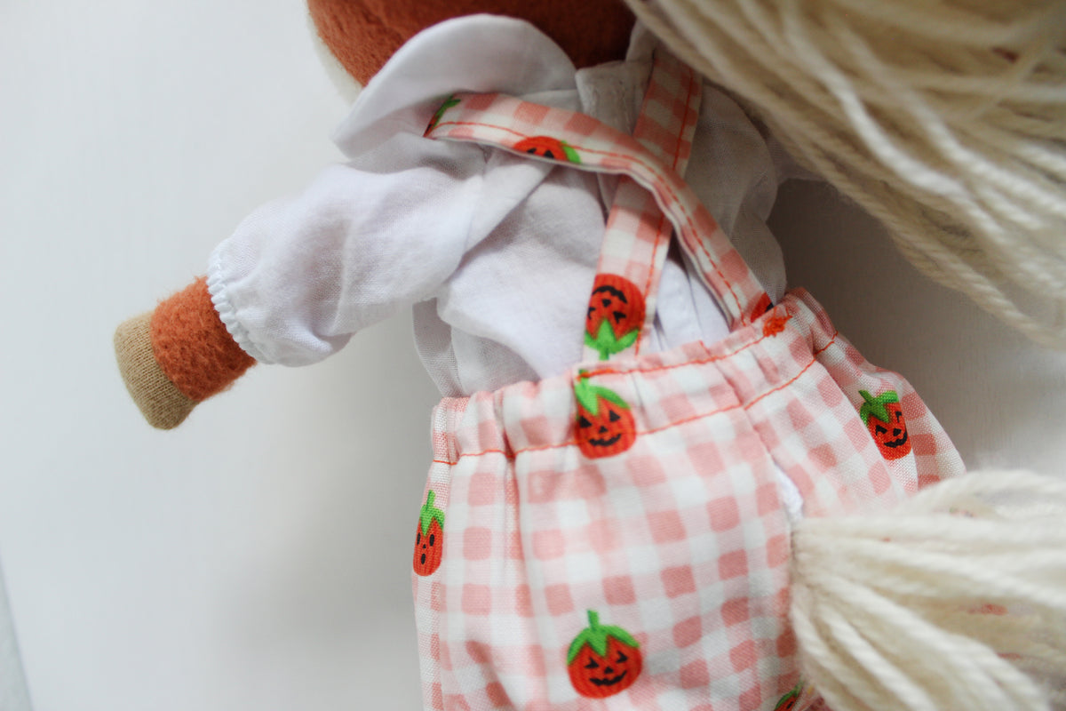 RPC Gingham Peachy Pumpkin Patch Overalls