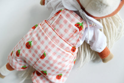 RPC Gingham Peachy Pumpkin Patch Overalls