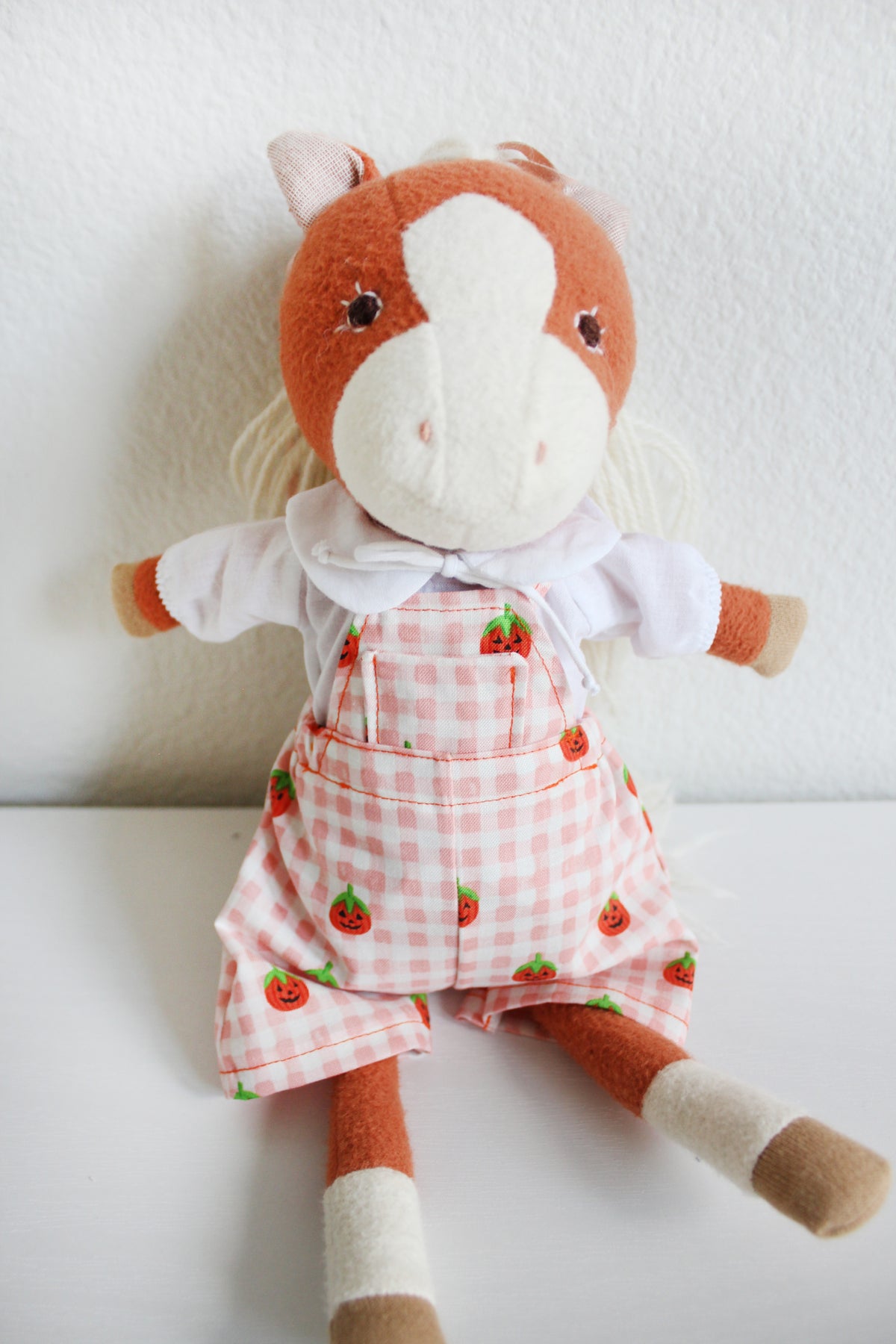 RPC Gingham Peachy Pumpkin Patch Overalls