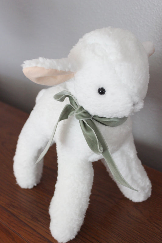 Soft Sheep Plushie with Pink Ears