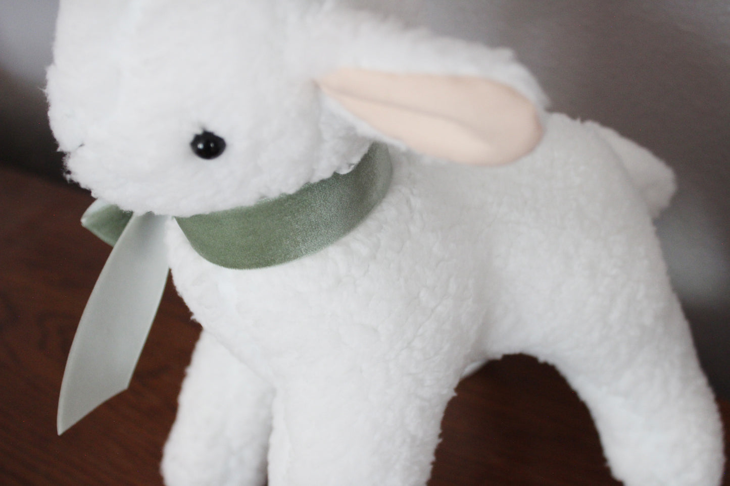 Soft Sheep Plushie with Pink Ears