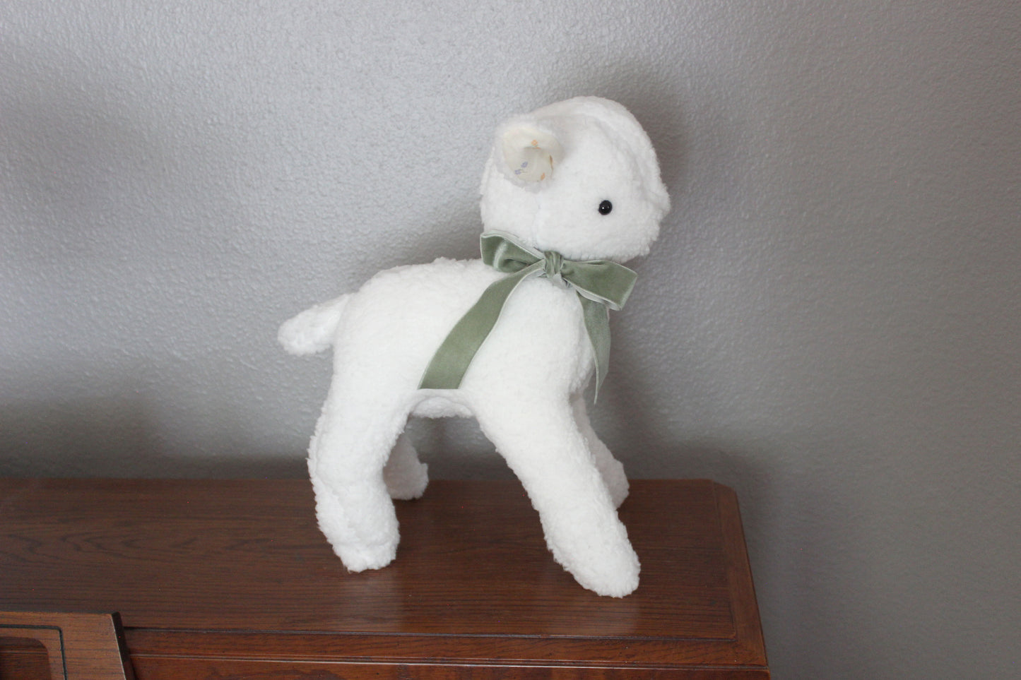 Soft Sheep Plushie with Floral Ears