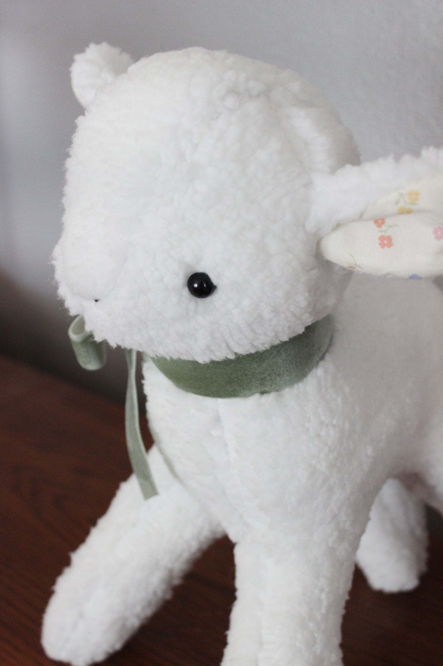 Soft Sheep Plushie with Floral Ears