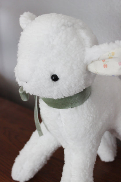 Soft Sheep Plushie with Floral Ears