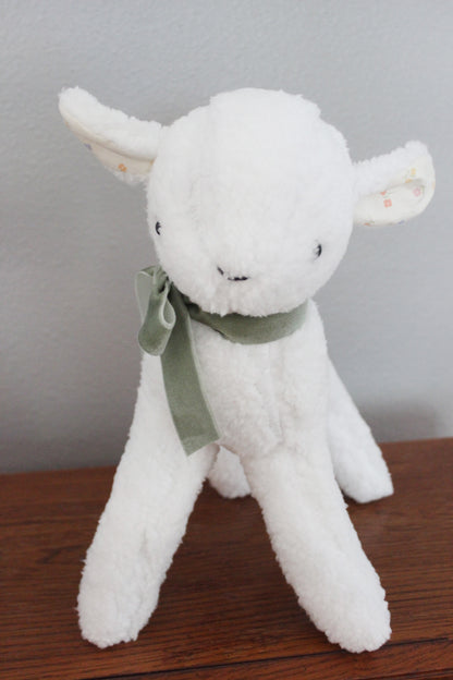 Soft Sheep Plushie with Floral Ears