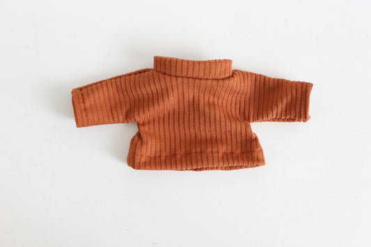 Rust Ribbed Turtleneck Tee