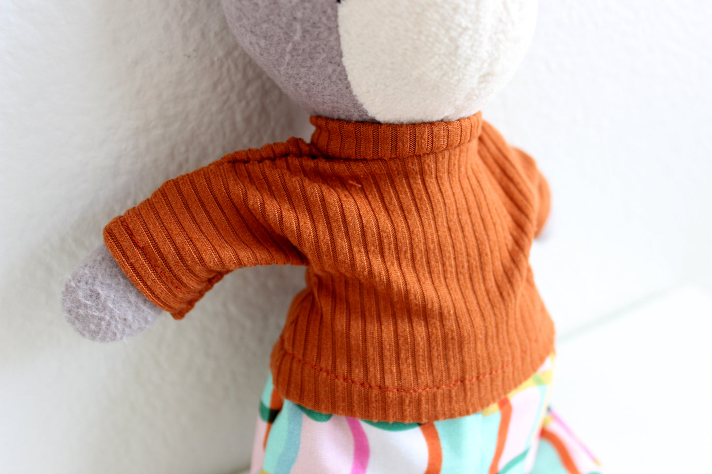 Rust Ribbed Turtleneck Tee