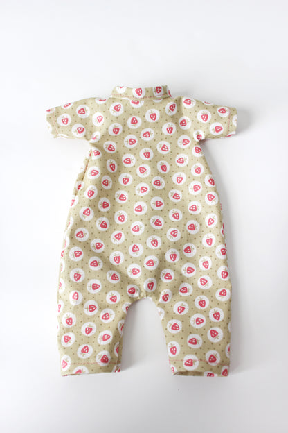 Green Strawberry Print Coverall