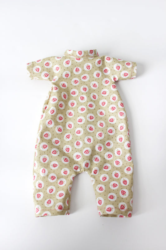 Green Strawberry Print Coverall